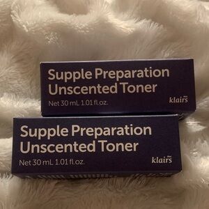 Supple Preparation Unscented Toner - lot of 2 travel size set